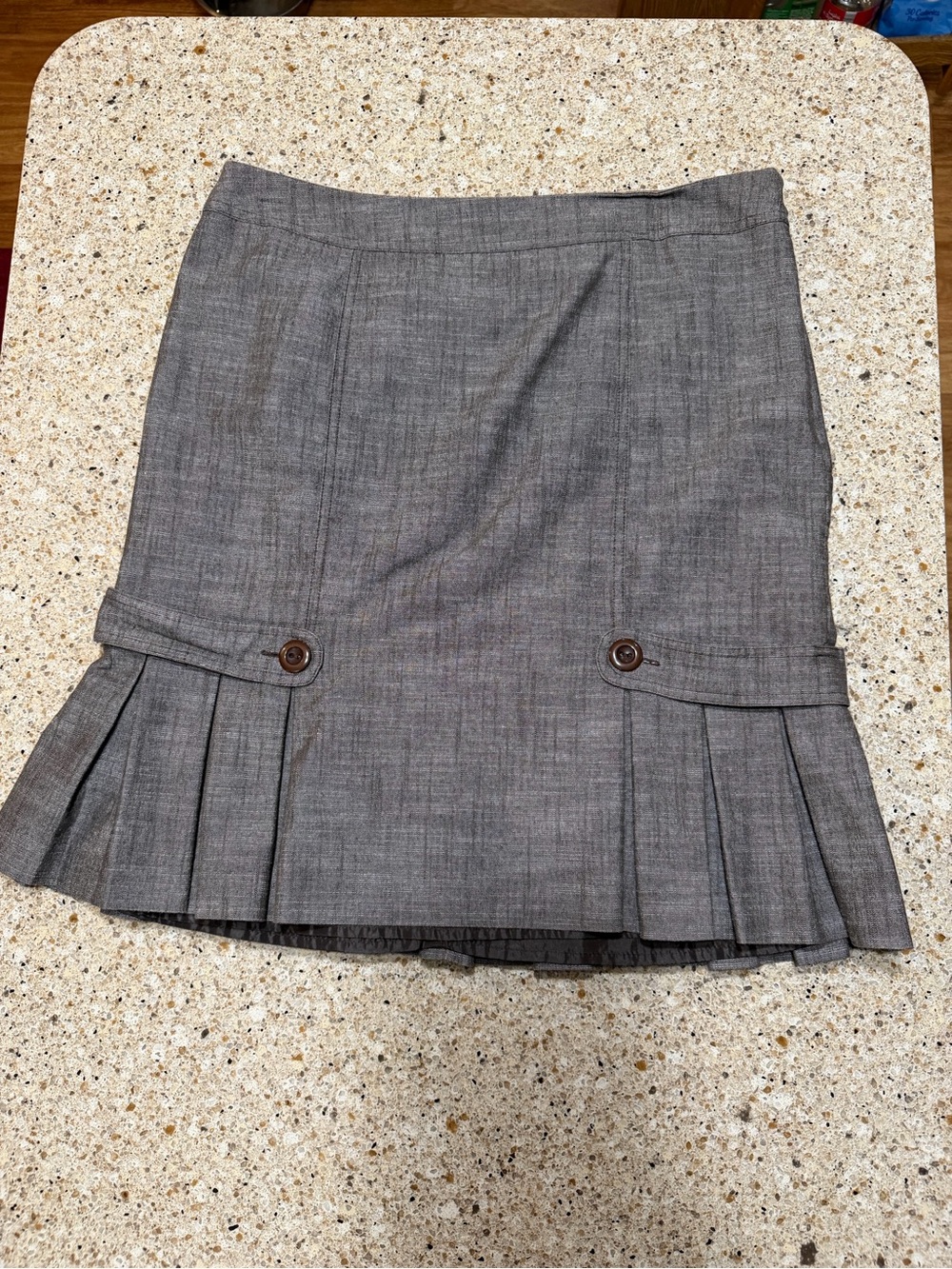 AGB Gray Pleated Trim Mini Skirt